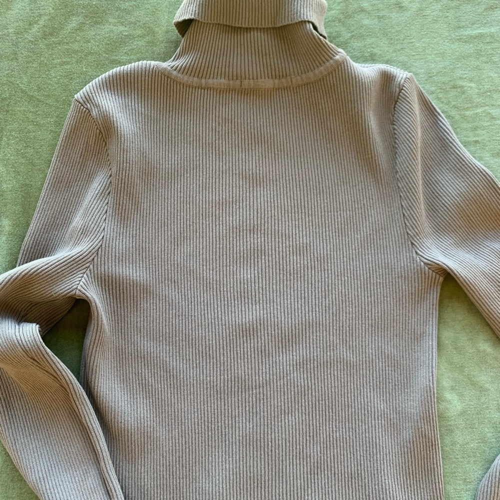 Cropped Turtle Neck Ribbed Shirt - Picture 10 of 11